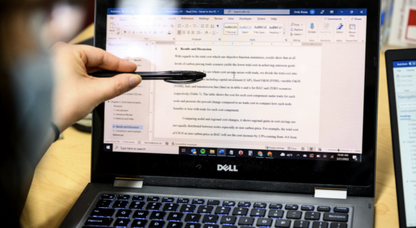 corrections on a laptop