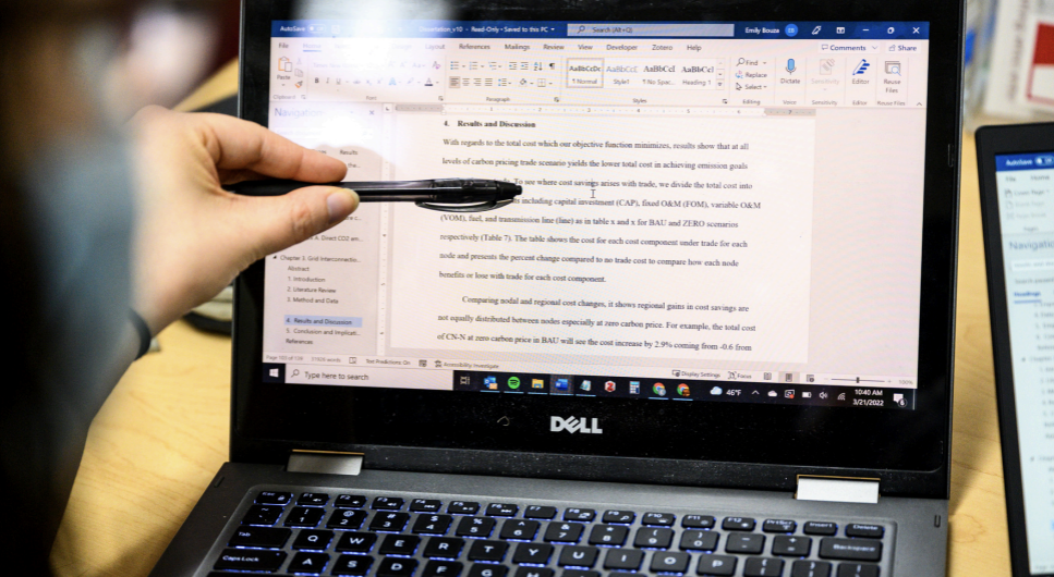corrections on a laptop