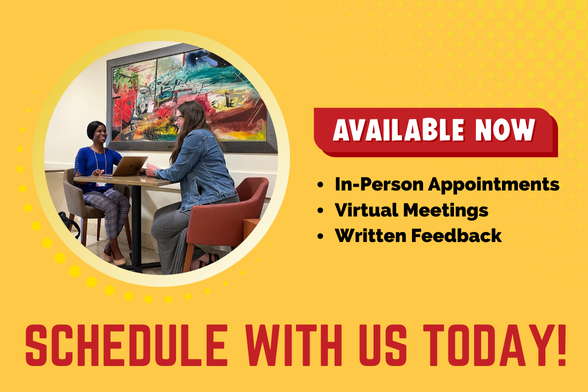 Available now: In-Person Appointments, Virtual Meetings, and Written Feedback -- Schedule with us today!