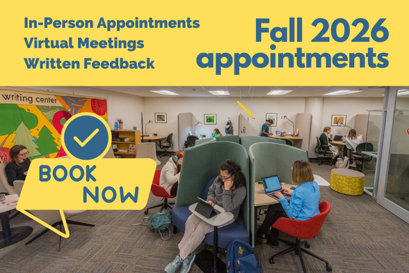 Fall 2026 appointments
Book Now
In-person appointments
Virtual Meetings
Written Feedback